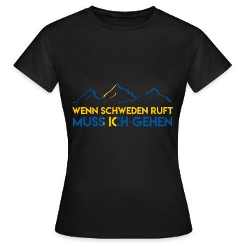 Sweden Gets Emigrate Travel Gift - Women's T-Shirt - black - Front - AI Model Female 172 dark (172cm)