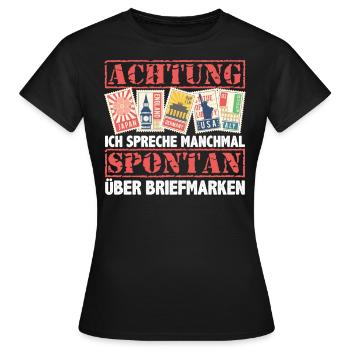Briefmarke Briefmarken Sammler Geschenk - Frauen T-Shirt - Schwarz - Vorne - AI Model Female 172 dark (172cm)