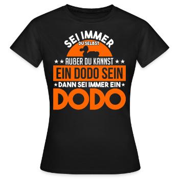 Dodo Dodos Ausgestorben Ornithologie - Frauen T-Shirt - Schwarz - Vorne - AI Model Female 172 dark (172cm)