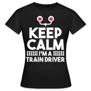 Conducteur de train - T-shirt Femme - noir - Devant - AI Model Female 172 dark (172cm)