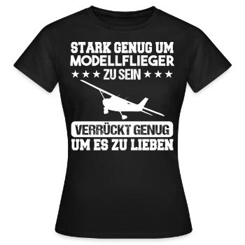 Pilot Modellflieger Modellflug - Frauen T-Shirt - Schwarz - Vorne - AI Model Female 172 dark (172cm)