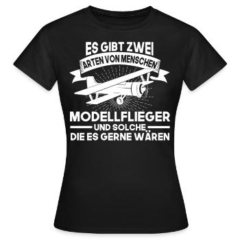 Modellflieger Pilot Modellflug - Frauen T-Shirt - Schwarz - Vorne - AI Model Female 172 dark (172cm)