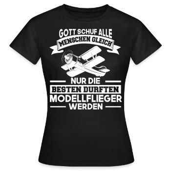 Modellfliegen Modellbau Modellflug - Frauen T-Shirt - Schwarz - Vorne - AI Model Female 172 dark (172cm)