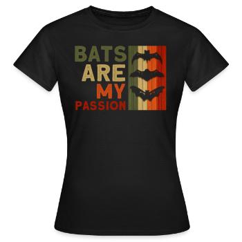 Bats bat saying bat - Women's T-Shirt - black - Front - AI Model Female 172 dark (172cm)