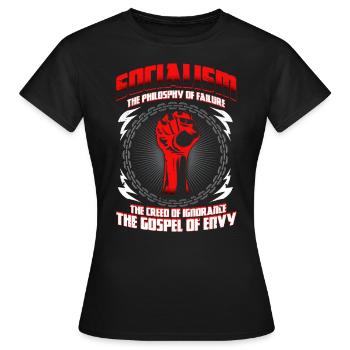 Kapitalist Zitat Anti Sozialismus Geschenk - Frauen T-Shirt - Schwarz - Vorne - AI Model Female 172 dark (172cm)