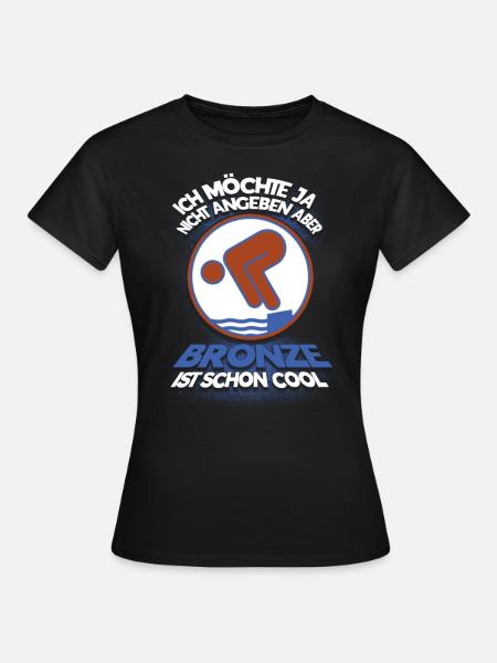 Schwimmen Schwimmer Bronze Geschenk - Frauen T-Shirt - Schwarz