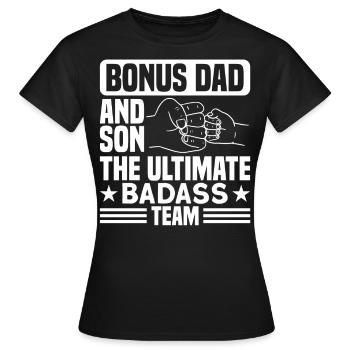 Beau-père Bonus Papa Bonus Père Cadeau - T-shirt Femme - noir - Devant - AI Model Female 172 dark (172cm)