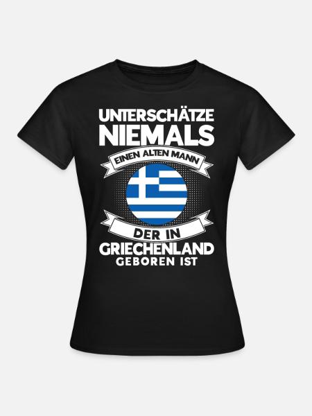 Grieche Griechen Griechenland Geschenk - Frauen T-Shirt - Schwarz