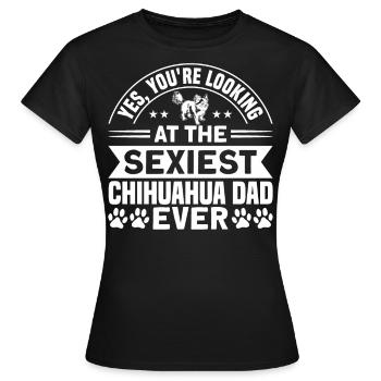 Chihuahua Chihuahua Papa Chihuahua Amoureux - T-shirt Femme - noir - Devant - AI Model Female 172 dark (172cm)