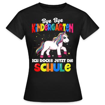 Einhorn Schulbeginn Schulanfänger Schulkind - Frauen T-Shirt - Schwarz - Vorne - AI Model Female 172 dark (172cm)