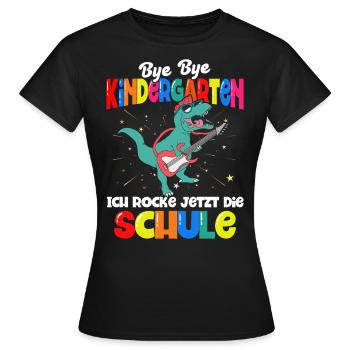 Dinosaurier Schulbeginn Schulanfänger Schulkind - Frauen T-Shirt - Schwarz - Vorne - AI Model Female 172 dark (172cm)