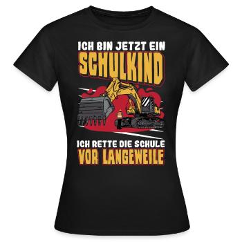Bagger Schulbeginn Schulanfänger Schulkind - Frauen T-Shirt - Schwarz - Vorne - AI Model Female 172 dark (172cm)