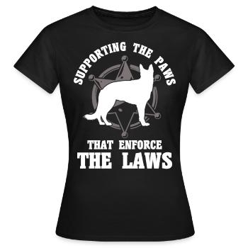 Chien policier berger allemand Chien policier Chien policier Chien policier - T-shirt Femme - noir - Devant - AI Model Female 172 dark (172cm)