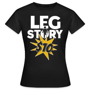 Handicap amputé amputation prothèse de jambe - T-shirt Femme - noir - Devant - AI Model Female 172 dark (172cm)