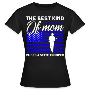 Maman Policier Du Service de Police Policier - T-shirt Femme - noir - Devant - AI Model Female 172 dark (172cm)