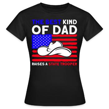 Papa Policier Du Service de Police Policier - T-shirt Femme - noir - Devant - AI Model Female 172 dark (172cm)