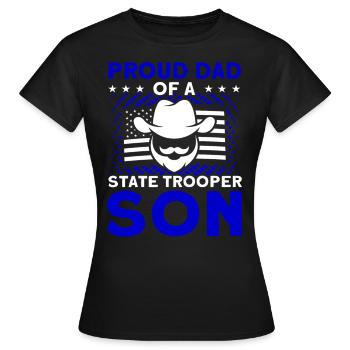 Fier papa Policier Du Service de Police Policier - T-shirt Femme - noir - Devant - AI Model Female 172 dark (172cm)
