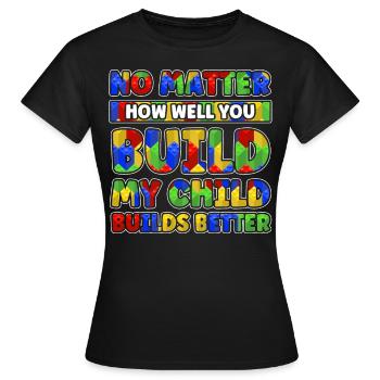 Bauen Sie Klemmbaustein Baustein - Frauen T-Shirt - Schwarz - Vorne - AI Model Female 172 dark (172cm)
