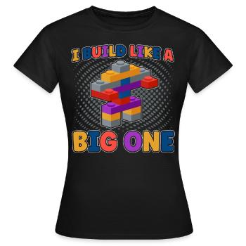 Bauen Klemmbaustein Baustein - Frauen T-Shirt - Schwarz - Vorne - AI Model Female 172 dark (172cm)