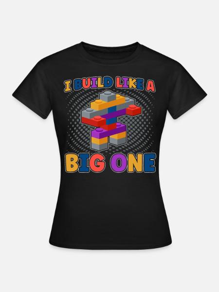 Bauen Klemmbaustein Baustein - Frauen T-Shirt - Schwarz