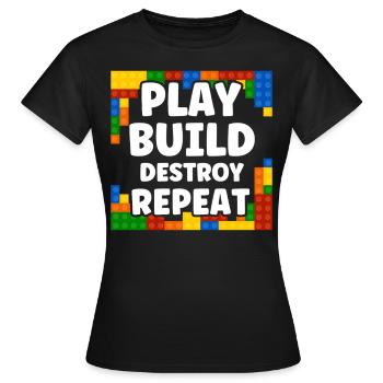Repeat clamping block block - Women's T-Shirt - black - Front - AI Model Female 172 dark (172cm)