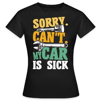 Lustig Autowerkstatt KFZ Mechaniker Autoliebhaber - Frauen T-Shirt - Schwarz - Vorne - AI Model Female 172 dark (172cm)