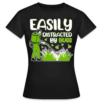 Leicht ablenkbar durch Ungeziefer Kammerjäger - Frauen T-Shirt - Schwarz - Vorne - AI Model Female 172 dark (172cm)