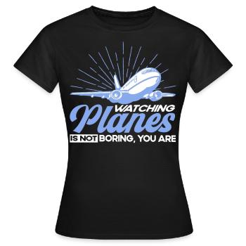 Flugzeug Pilot Flugzeuge Flugzeug Landung Geschenk - Frauen T-Shirt - Schwarz - Vorne - AI Model Female 172 dark (172cm)