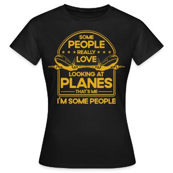 Flugzeug Pilot Flugzeuge Flugzeug Landung Geschenk - Frauen T-Shirt - Schwarz - Vorne - AI Model Female 172 dark (172cm)
