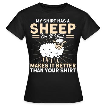 Schafzucht Landwirt Nutztier Schafe Geschenk - Frauen T-Shirt - Schwarz - Vorne - AI Model Female 172 dark (172cm)