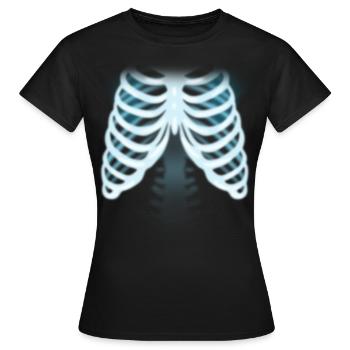 Côtes radiographiques - T-shirt Femme - noir - Devant - AI Model Female 172 dark (172cm)
