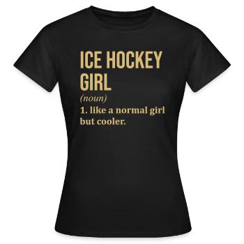 Eishockey - Frauen T-Shirt - Schwarz - Vorne - AI Model Female 172 dark (172cm)