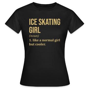 Schlittschuhlaufen Schlittschuhlaufen - Frauen T-Shirt - Schwarz - Vorne - AI Model Female 172 dark (172cm)