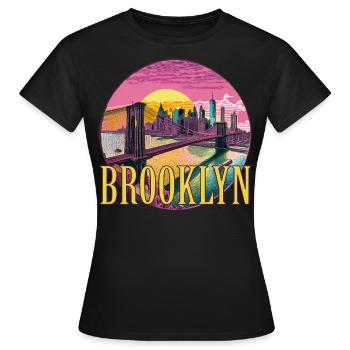 Brooklyn, Brücke, Bridge, Manhattan, Skyline, New York - T-shirt Femme - noir - Devant - AI Model Female 172 dark (172cm)