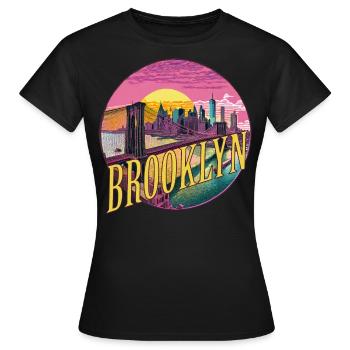 Brooklyn Brücke Bridge Manhattan Skyline New York - T-shirt Femme - noir - Devant - AI Model Female 172 dark (172cm)