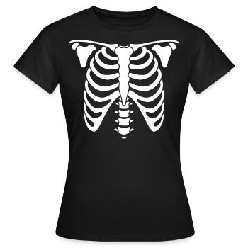 Halloween squelette - T-shirt Femme - noir - Devant - AI Model Female 172 dark (172cm)