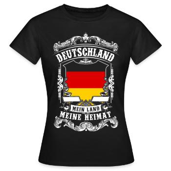 Deutschland - Mein Land - Meine Heimat - Frauen T-Shirt - Schwarz - Vorne - AI Model Female 172 dark (172cm)