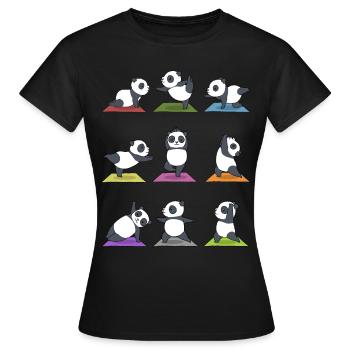 Cadeau de méditation yoga panda Yogi Namaste Zen - T-shirt Femme - noir - Devant - AI Model Female 172 dark (172cm)