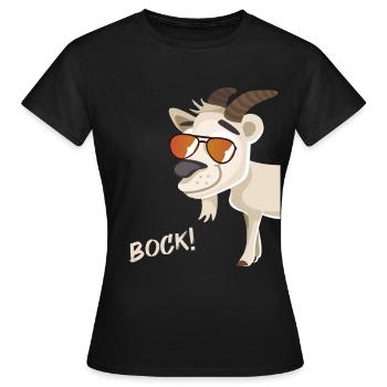 Bock avec des lunettes de soleil - T-shirt Femme - noir - Devant - AI Model Female 172 dark (172cm)