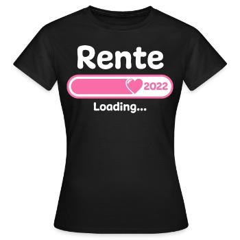Rente 2022 Rentnerin Loading Ladebalken - Frauen T-Shirt - Schwarz - Vorne - AI Model Female 172 dark (172cm)