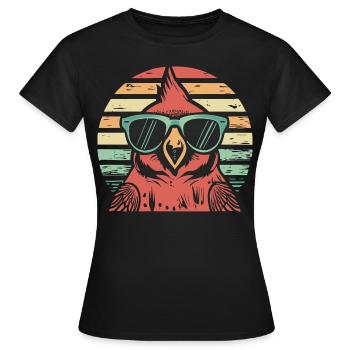Cardinal Vogel Cardinal Rouge - T-shirt Femme - noir - Devant - AI Model Female 172 dark (172cm)