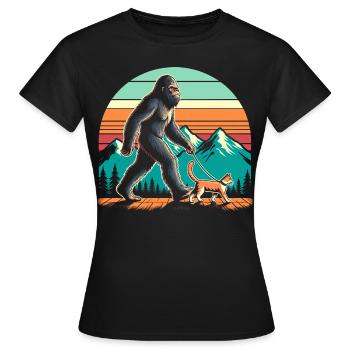 Chat Bigfoot - T-shirt Femme - noir - Devant - AI Model Female 172 dark (172cm)