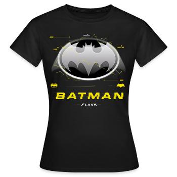 The Flash Logo Batman Classique En Gris - T-shirt Femme - noir - Devant - AI Model Female 172 dark (172cm)
