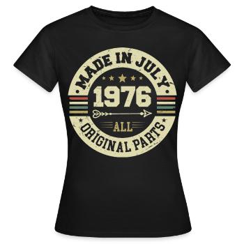 Cadeau d'anniversaire de juillet 1976 1976 que j'ai fait en juillet - T-shirt Femme - noir - Devant - AI Model Female 172 dark (172cm)