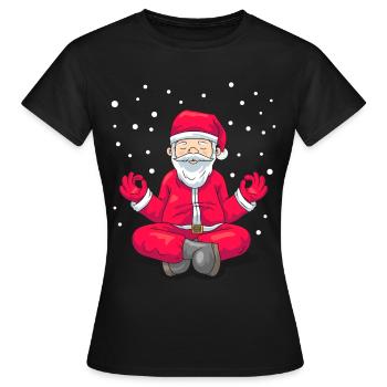 Cadeau de yoga Yogi pour la méditation du père Noël - T-shirt Femme - noir - Devant - AI Model Female 172 dark (172cm)