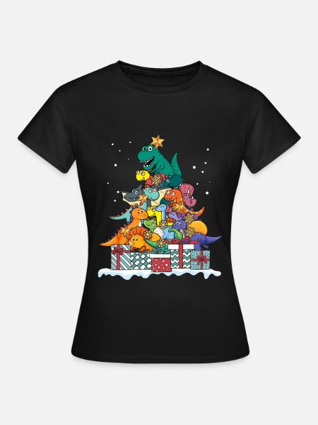 Dinosaurier T-Rex Weihnachten Geschenk - Frauen T-Shirt - Schwarz