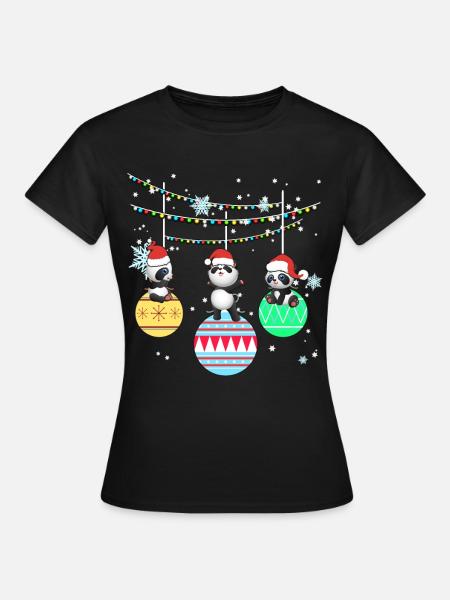 Panda panda bear animal Christmas gift - Women's T-Shirt - black