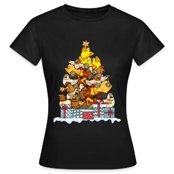 Huhn Hühner Kücken Geflügel Weihnachten Geschenk - Frauen T-Shirt - Schwarz - Vorne - AI Model Female 172 dark (172cm)