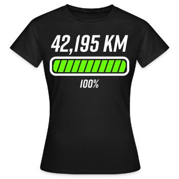 Marathon Marathonläufer Loading Strecke Kilometer - Frauen T-Shirt - Schwarz - Vorne - AI Model Female 172 dark (172cm)
