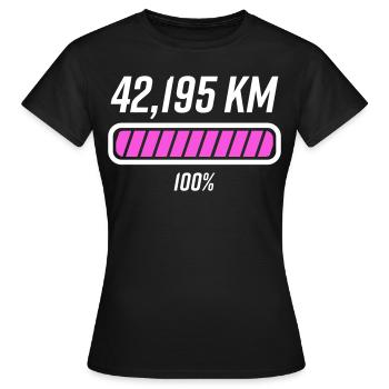 Marathon Marathon Runner Loading Kilometers - Women's T-Shirt - black - Front - AI Model Female 172 dark (172cm)